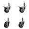 Service Caster 3'' SS Black Poly Swivel 3/4'' Expanding Stem Caster Set 2 Total Lock Brakes, 4PK SCC-SSEXTTL20S314-PPUB-BLK-2-S-2-34 - alternate 1